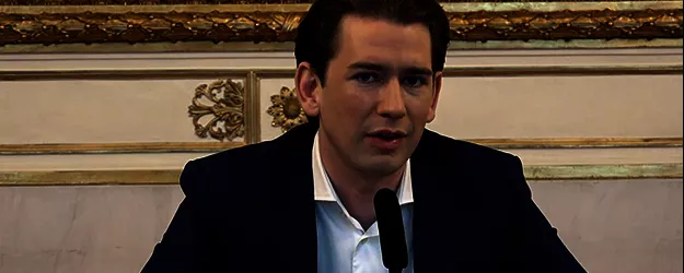 Bundeskanzler Sebastian Kurz bei der Videokonferenz