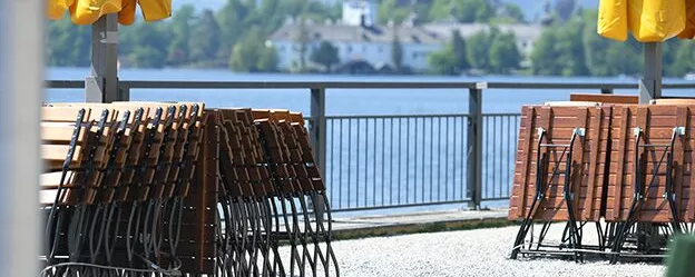 Geschlossener Gastgarten in Gmunden 