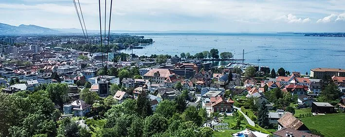 Blick vom Pfänder auf Bregenz. 