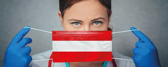 Frau mit Mund-Nasen-Schutz