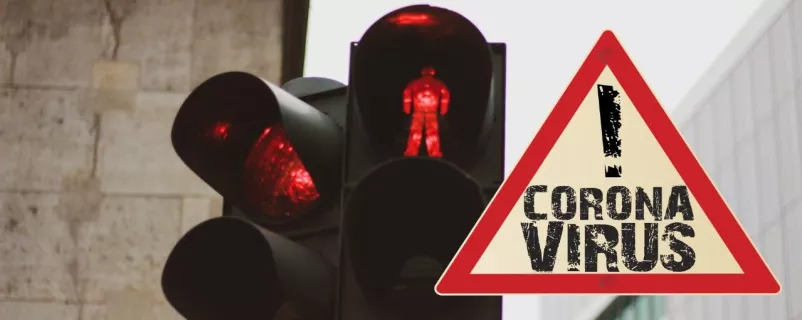 Rote Ampel wegen Corona