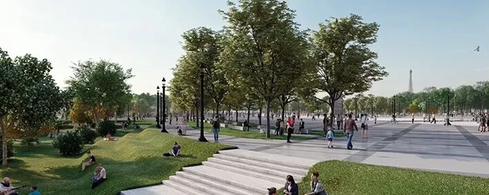 Umgestaltung der Champs Elysées ins Paris
