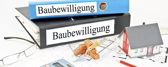 Ordner mit Aufschrift Baubewilligung