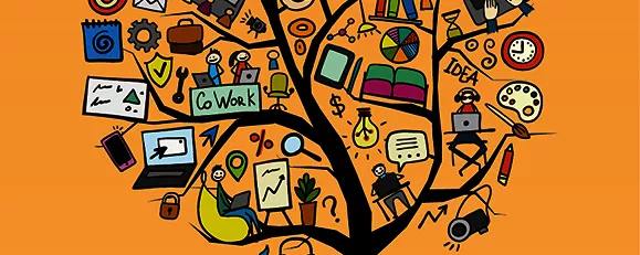 Co-Working Baum Illustration