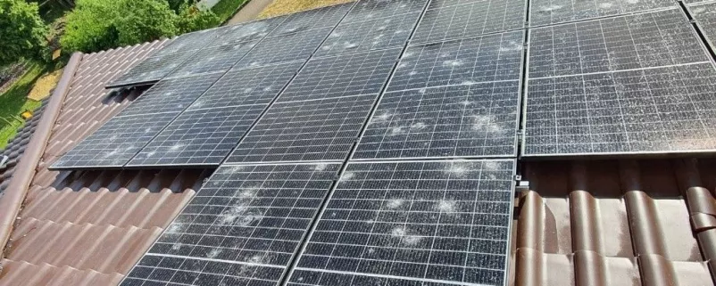 Hagelschaden an PV-Anlage