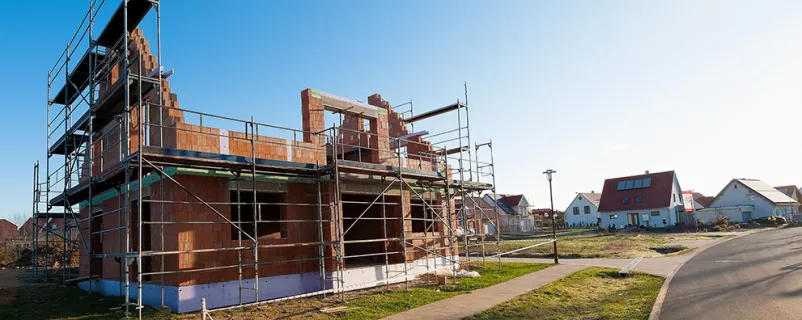 Baustelle eines Einfamilienhauses