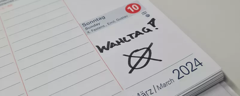 Kalender mit dem Termin der Salzburger Gemeinderatswahl