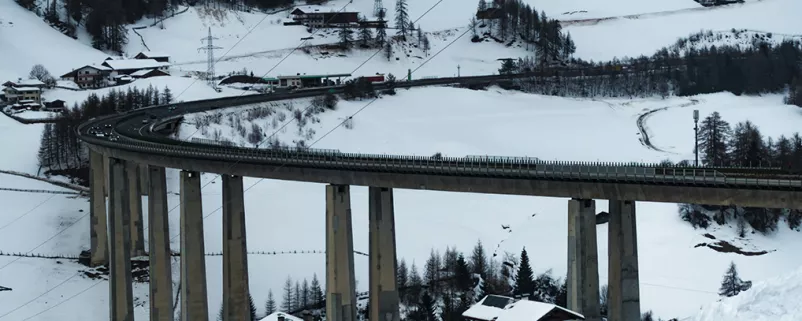 Brennerautobahn im Winter
