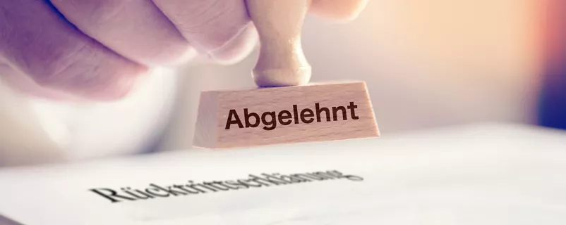 Stempel Rücktrittserklärung abgelehnt