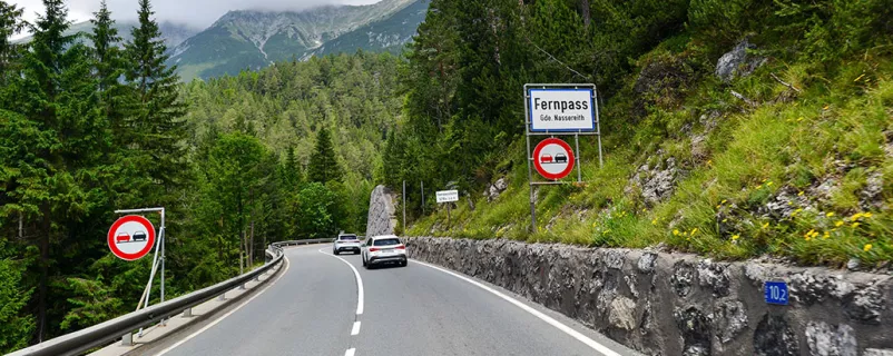 Die Fernpassstraße (B 179) zwischen Nassereith und Fernpass