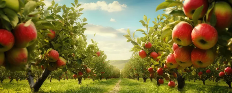 Äpfel in einer Plantage