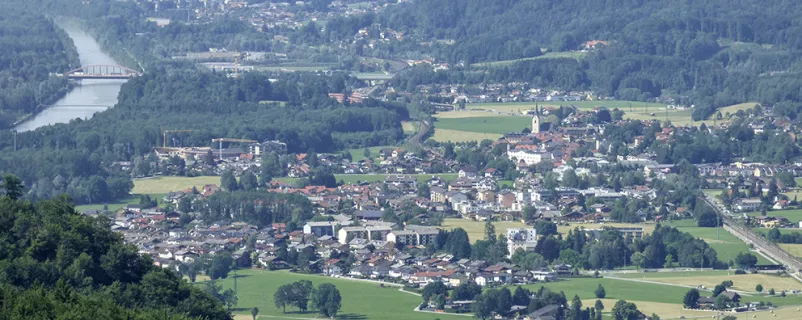 Blick von Dürrnberg (Hallein) auf Puch bei Hallein