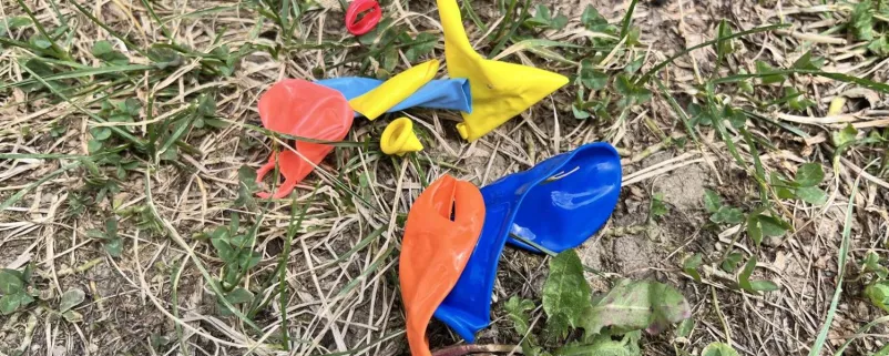 Reste von Wasserbomben
