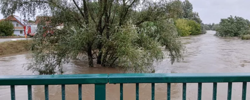 Hochwasser bei Hadersdorf am Kamp.