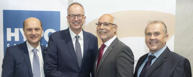 Johannes Pressl, Präsident des Österreichischen Gemeindebundes, Manfred Sampl, Günther Mitterer und Wolfgang Wagner.