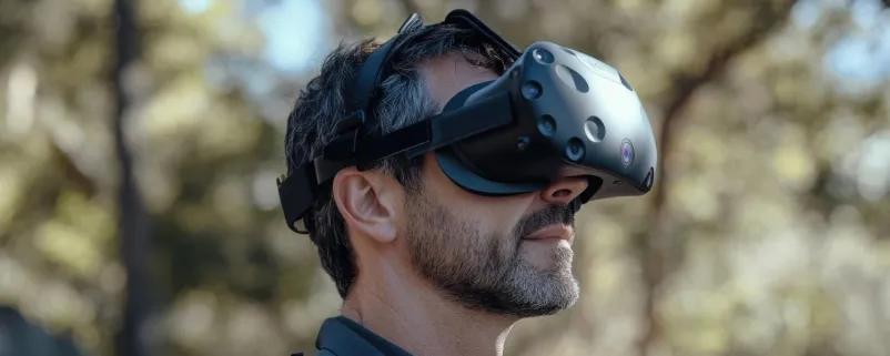 Mann mit VR-Brille
