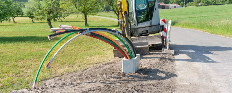 glasfaserkabel werden verlegt