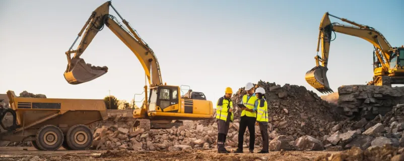 Bagger auf einer Baustelle