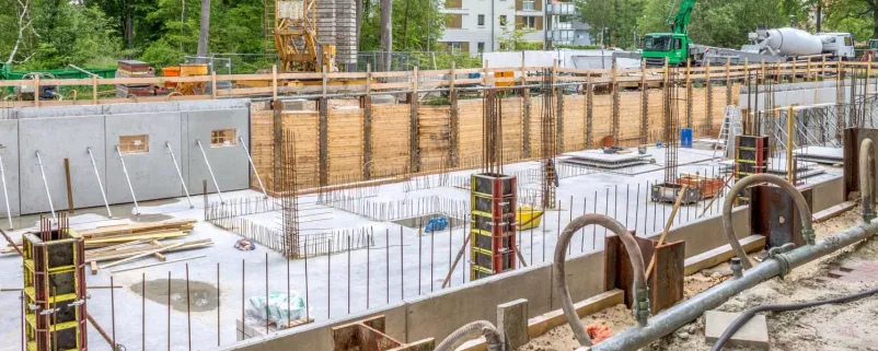 Baustelle einer Wohnhausanlage