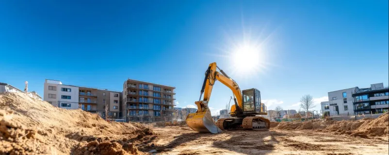 Bagger auf einer Baustelle