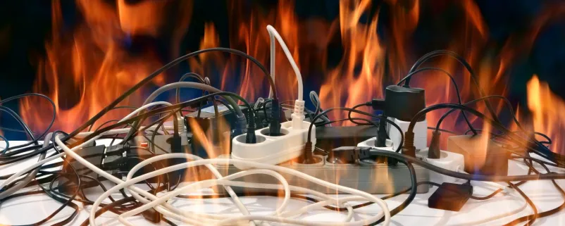 brennende Elektrogeräte