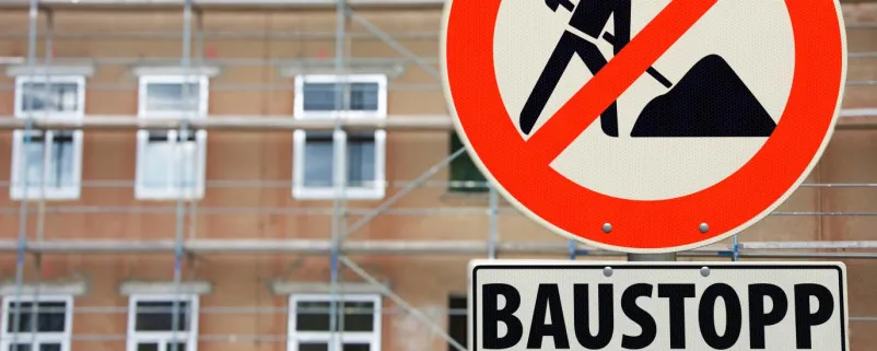Schild "Baustopp"