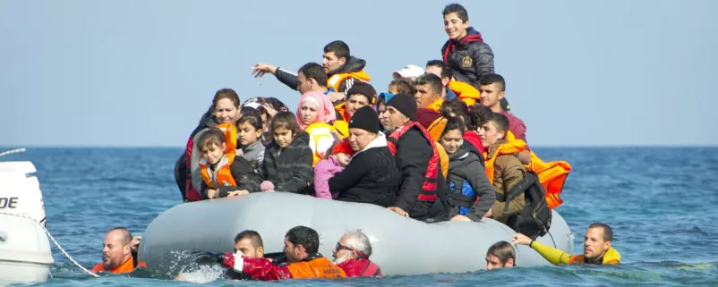 Flüchtlinge auf einem Schlauchboot