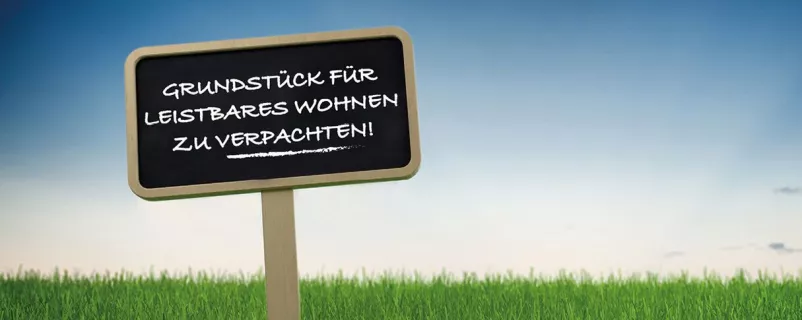 Schild für leistbares Wohnen