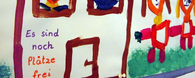 Wand von Kindern bemalt