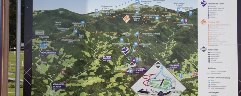 Landkarte von einem Rad-Trail