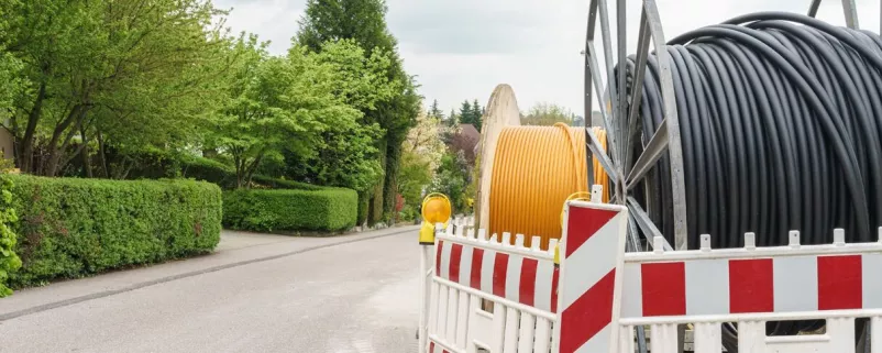 Kabelrollen bei Baustelle