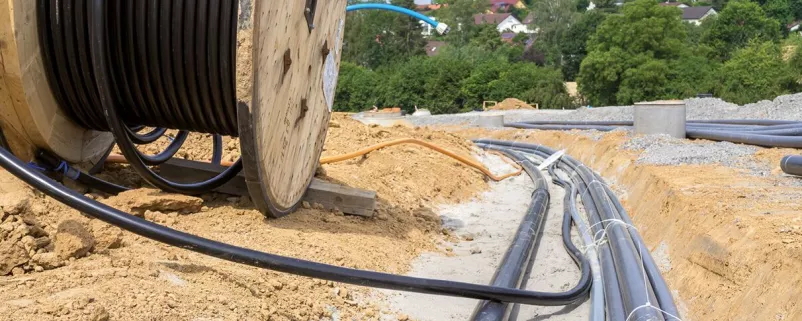 Kabelrolle auf Baustelle