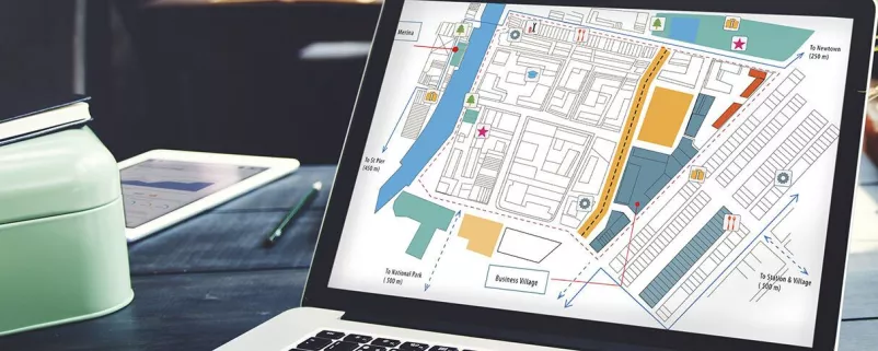 Infrastrukturplan auf Laptop