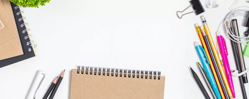Ansicht von Büromaterial