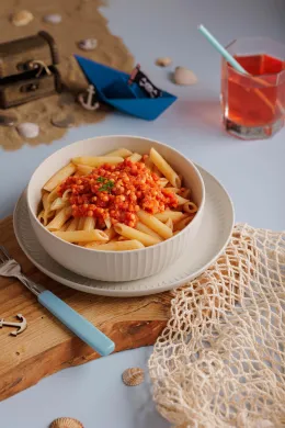 Rote Linsen Penne
