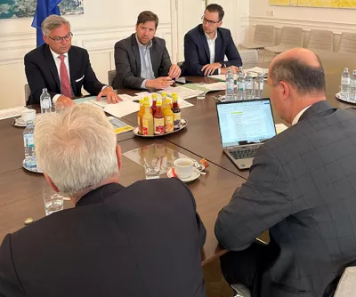 Generalsekretär Leiss und Präsident Pressl bei Finanzminister Brunner