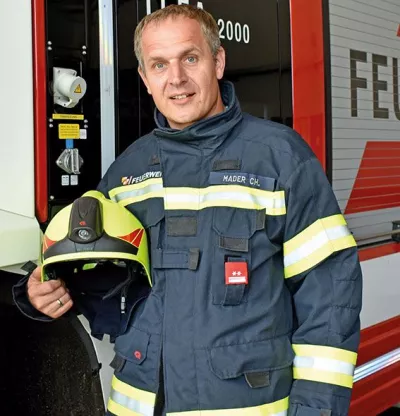 Christian Mader in Feuerwehruniform