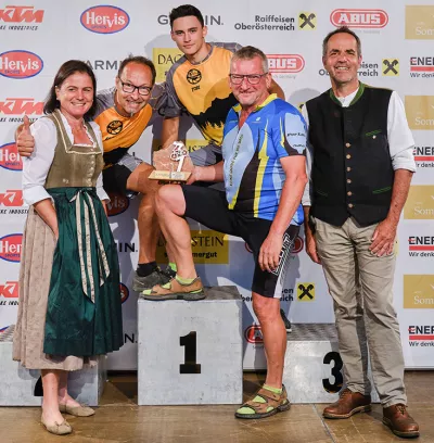 Das Herren-Siegerteam von der Stadtgemeinde Leibnitz bei der Gemeindemeisterschaft über 37,9 Kilometer.