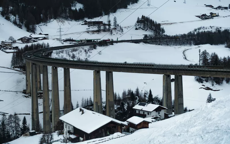 Brennerautobahn im Winter