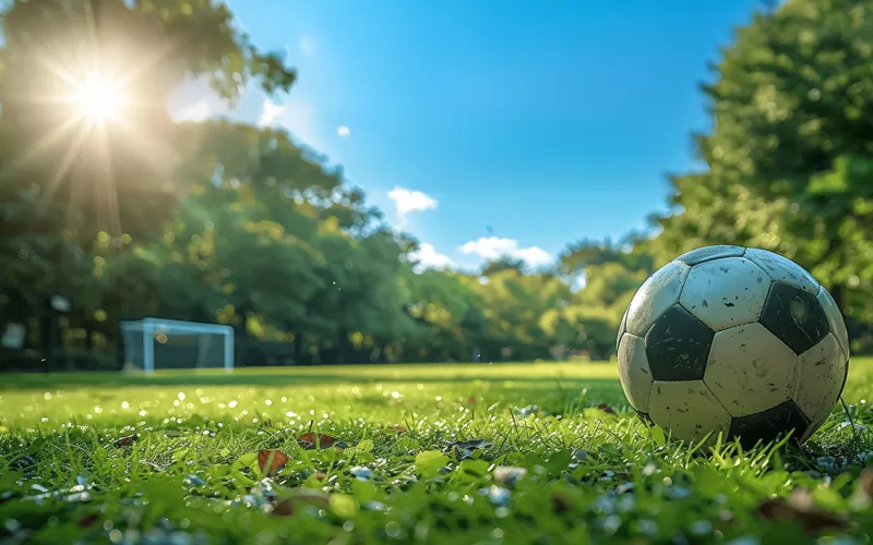 Fußball auf dem Rasen