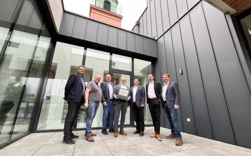 Franz Horvath (Abwasserverband MiPiZiT), Roland Poiger (Amtsleitung Stadtgemeinde Oberwart), Christian Portschy (WVSB), Bürgermeister Georg Rosner, Andreas Schneemann (Energie Kompass GmbH), Matthias Lehner (Burgenland Energie) und Franz Wachter (WVSB) 