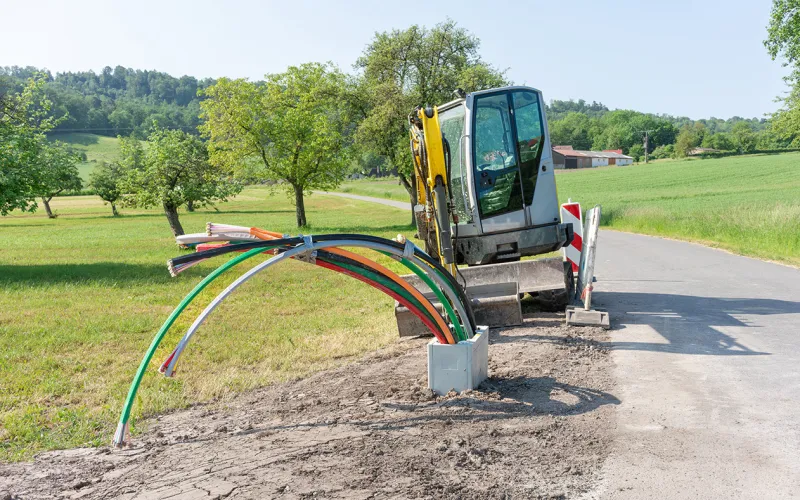 glasfaserkabel werden verlegt