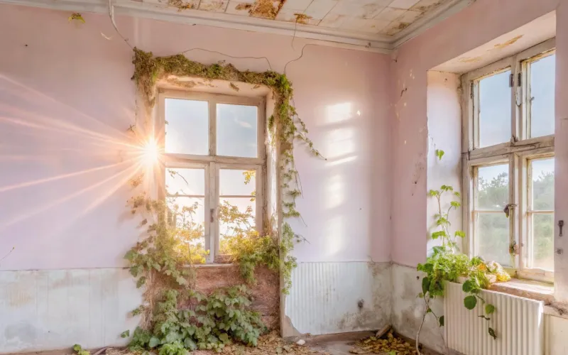in einem leerstehenden Haus