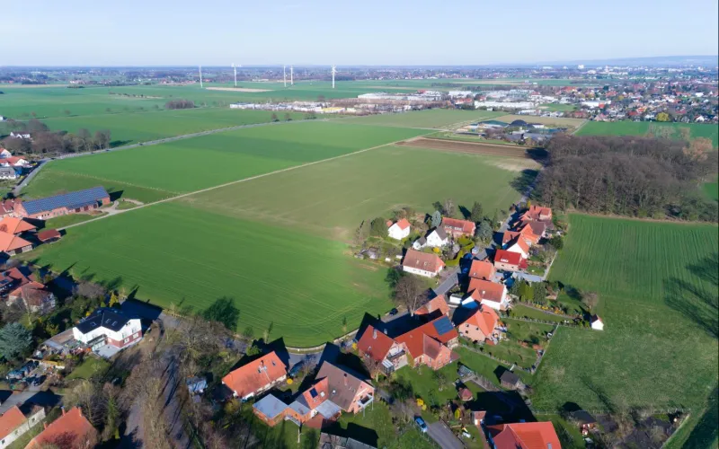Blick auf ein Dorf