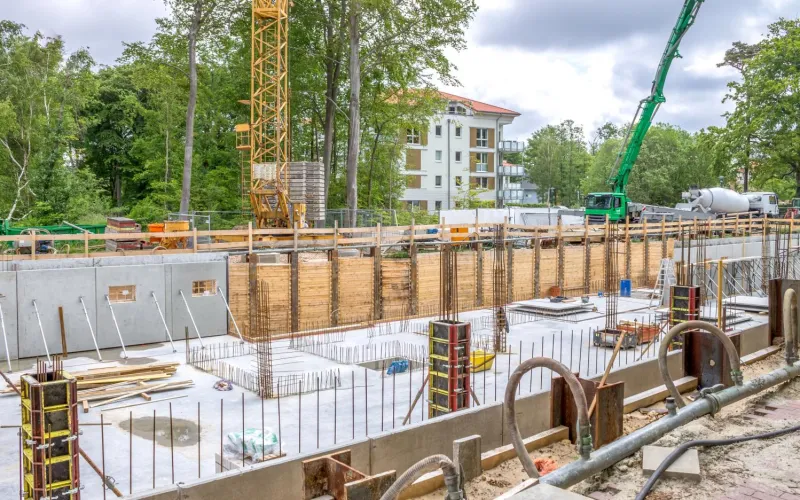 Baustelle einer Wohnhausanlage