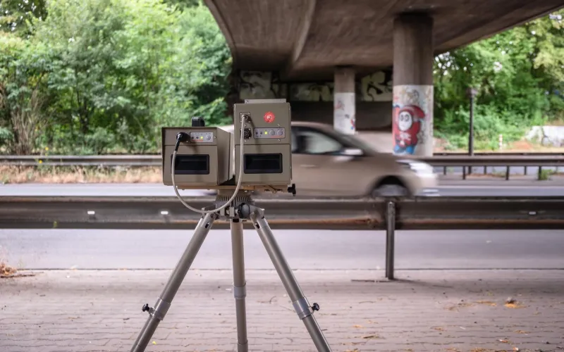 Geschwindigkeitsmessung mit einem mobilen Blitzer