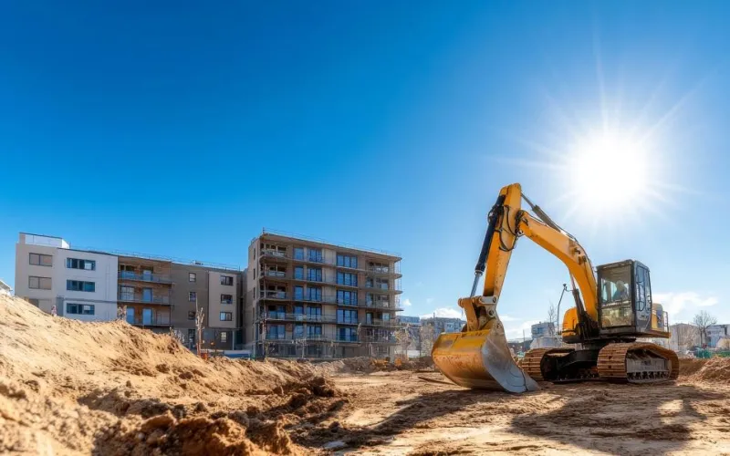 Bagger auf einer Baustelle