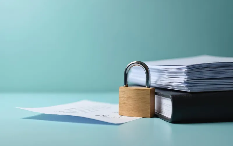 Unterlagen mit Schloss