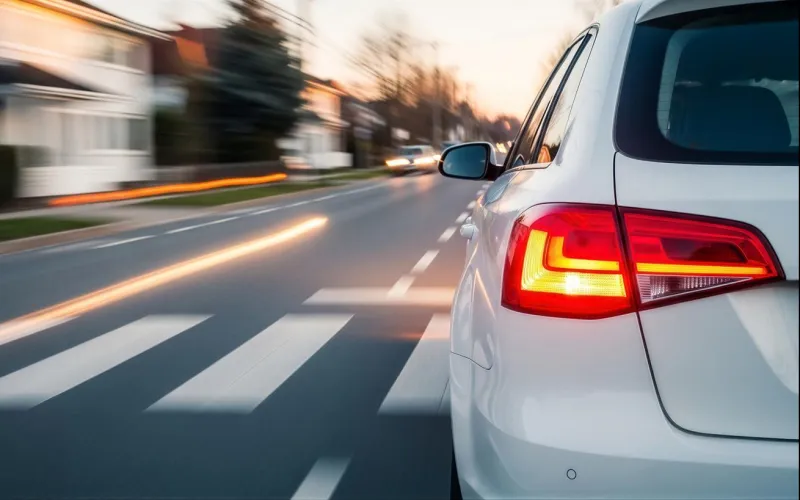 Auto vor einem Zebrastreifen