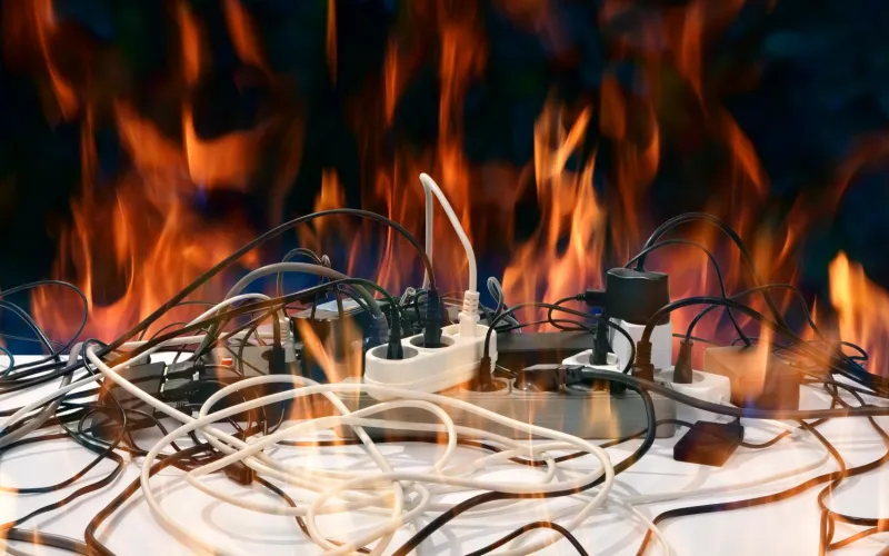 brennende Elektrogeräte